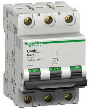 Schneider Electric 24595 Автоматический выключатель C60N 3п 1А D