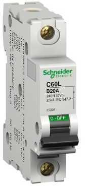 Schneider Electric 25333 Автоматический выключатель C60L 1п 16А B
