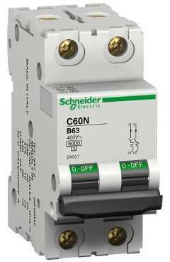 Schneider Electric 24075 АВТ. ВЫКЛ. C60N 2П 6A B