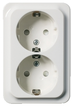 Schneider Electric LEX1834666R Розетка двойная с/з, штор, бел.