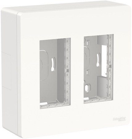 Schneider Electric NU122418 UNICA SYSTEM+ БЛОК открытой установки 2х2 белый