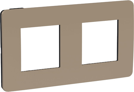 Schneider Electric NU280428 UNICA STUDIO рамка 2-поста, песочный/антрацит