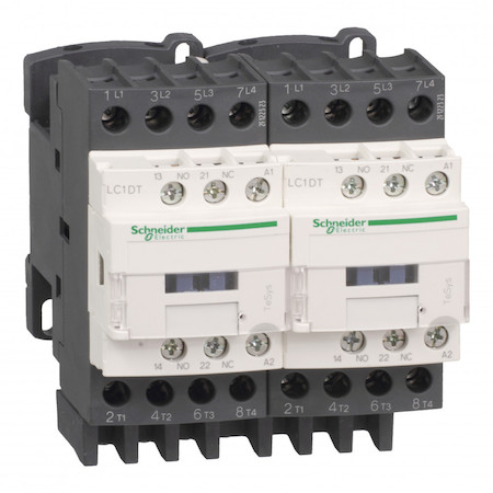 Schneider Electric LC2DT25Q7 КОНТАКТОР РЕВЕРС. 4P (4НО),АС1 25 А,НО+НЗ,380V 50/60 ГЦ,МЕХ. БЛОКИР