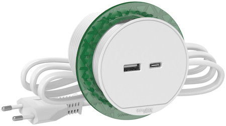 Schneider Electric INS44008 Unica System+ БЛОК РОЗЕТОЧНЫЙ USB тип (А+С) БЕЛЫЙ