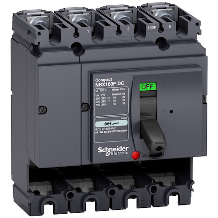 Schneider Electric LV438108 Коммутационный блок ComPact NSX160F DC, 36 kA при 750 VDC, 160 A, без расцепителя, 4П