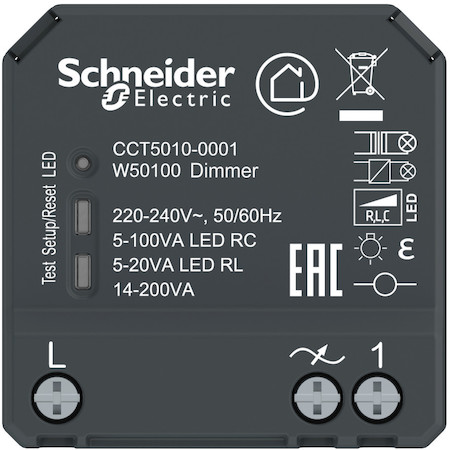 Schneider Electric CCT5010-0001 Микромодуль Wiser, светорегулятор универсальный 5-200Вт, deep CE60