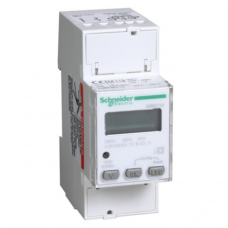 Schneider Electric A9MEM2110 Счетчик iEM2110, 1-ф, 63A, 2 тарифа, имп. выход MID