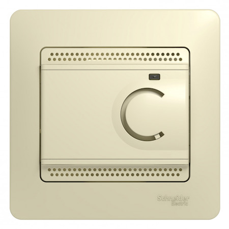 Schneider Electric GSL000235 GLOSSA ТЕРМОСТАТ электрон.теплого пола с датчиком,от+5до+50°C,16A,в сборе, БЕЖЕВ