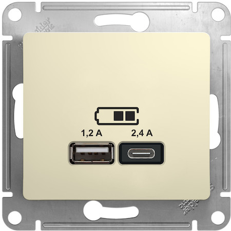 Schneider Electric GSL000239 USB РОЗЕТКА A+С, мех, БЕЖЕВЫЙ