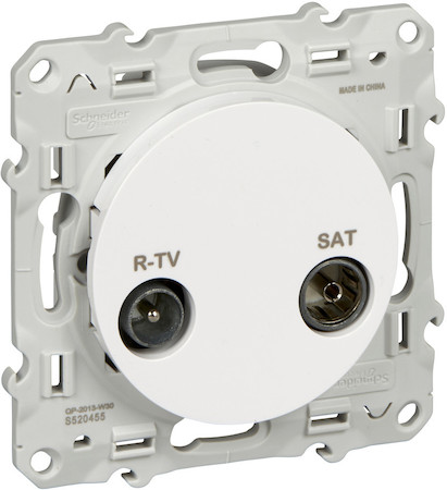 Schneider Electric S52R455 ODACE РОЗЕТКА R-TV/SAT, оконечная, БЕЛЫЙ