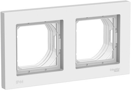 Schneider Electric ATN440102 ATLASDESIGN AQUA 2-постовая РАМКА IP44, БЕЛЫЙ