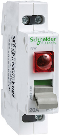 Schneider Electric A9S61120 ВЫКЛЮЧАТЕЛЬ НАГРУЗКИ С ИНДИКАТОРОМ iSW 1П 20A КРАС