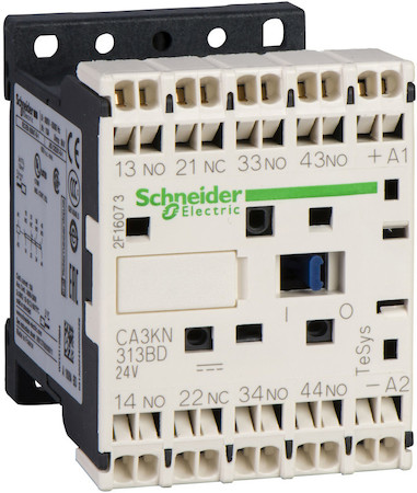 Schneider Electric CA3KN403BD ПРОМЕЖУТОЧНОЕ РЕЛЕ 4НО,ЦЕПЬ УПРАВЛЕНИЯ 24В ПОСТОЯННОГО ТОКА, ПРУЖИННЫЙ ЗАЖИМ