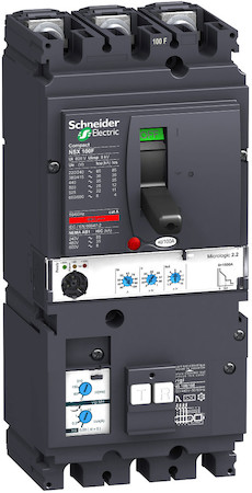Schneider Electric LV429972 Автоматический выключатель VigiComPact NSX100F, 36 kA при 415 В пер.тока, расцеп.MicroLogic 2.2 40A, Vigi MH, 3П3Т