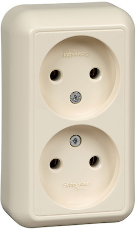 Schneider Electric RA16-213M-S ПРИМА дв. розетка без з/к без шт.