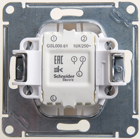 Schneider Electric GSL000661 GLOSSA 1-клавишный ПЕРЕКЛЮЧАТЕЛЬ, сх.6, 10АХ, механизм, ПЕРЛАМУТР