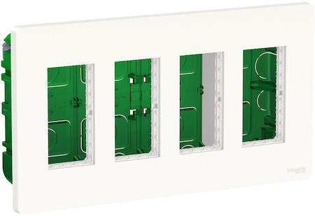 Schneider Electric NU174418 UNICA SYSTEM+ БЛОК скрытой установки 4х2 белый