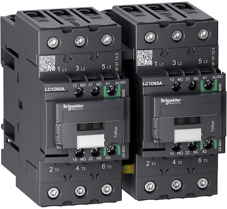 Schneider Electric LC2D65ABNE КОНТАКТОР РЕВЕРС.D 3P,65A,НО+НЗ,С УНИВЕРСАЛЬНОЙ КАТУШКОЙ УПРАВЛЕНИЯ 24-60BAC/DC