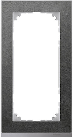 Schneider Electric MTN4025-3669 MERTEN M-Pure Decor РАМКА 2 поста б/перегородки, СЛАНЕЦ/АЛЮМИНИЙ, SM