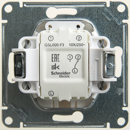 Schneider Electric GSL000663 GLOSSA 1-клавишный ПЕРЕКЛЮЧАТЕЛЬ с подсветкой, сх.6а,10АХ, механизам, ПЕРЛАМУТР