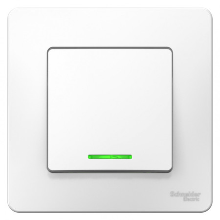 Schneider Electric BLNVS010611 BLANCA С/У 1-клавишный ПЕРЕКЛЮЧАТЕЛЬ (cх.6) с подсв., 10А, 250B, БЕЛЫЙ