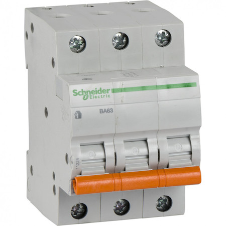 Schneider Electric 11224 АВТОМАТИЧЕСКИЙ ВЫКЛЮЧАТЕЛЬ ВА63 3П 20A C 4,5 кА, Болгария/Италия