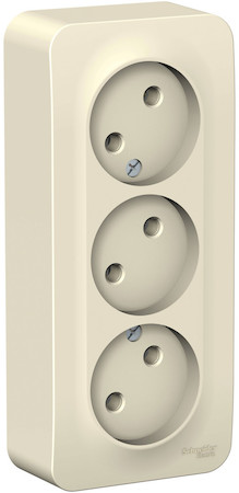 Schneider Electric BLNRA000312 BLANCA О/У РОЗЕТКА 3-ая без заземления без штор. ИЗОЛ.ПЛ., 16А, 250В, МОЛОЧНЫЙ