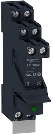 Schneider Electric RSB2A080JDPV КОМП.:РЕЛЕ,КОЛ.,СКОБА,МАРК,ДИОД,8А,=12В