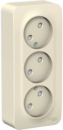 Schneider Electric BLNRA001312 BLANCA О/У РОЗЕТКА 3-я без заземл. со шт. ИЗОЛ.ПЛ.,16А, 250В, МОЛОЧНЫЙ