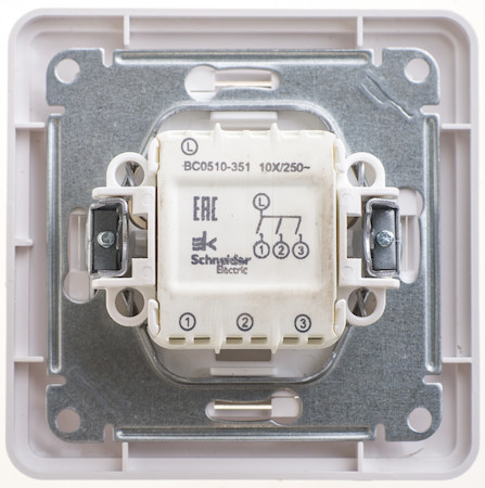 Schneider Electric VS0510-351-18 W59 3-клавишный ВЫКЛЮЧАТЕЛЬ, 10АХ, в сборе, БЕЛЫЙ