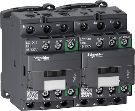 Schneider Electric LC2D18EHE КОНТАКТОР РЕВЕРС.D 3P,18A,НО+НЗ,С УНИВЕРСАЛЬНОЙ КАТУШКОЙ УПРАВЛЕНИЯ 48-130BAC/DC