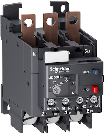 Schneider Electric LR3D3806 ТЕПЛОВОЕ РЕЛЕ ПЕРЕГРУЗКИ НЕ ДИФФЕРЕНЦИАЛЬНОЕ 62-80А КЛАСС 10A ПОД КОЛЬЦ.НАКОНЕЧ.