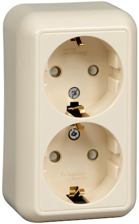 Schneider Electric RA16-214M-S ПРИМА дв. розетка с з/к с шт.