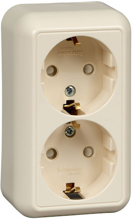 Schneider Electric RA16-214-S ПРИМА дв. розетка с з/к с шт.