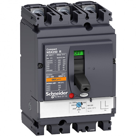 Schneider Electric LV433244 3П АВТОМ.ВЫКЛ. MA50 NSX100R(200кА при 415В, 45кА при 690B)