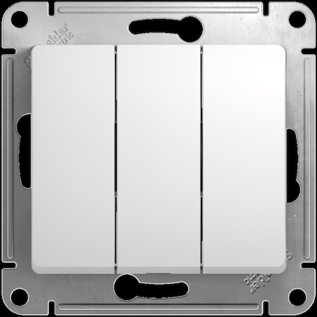 Schneider Electric GSL000131 GLOSSA 3-клавишный ВЫКЛЮЧАТЕЛЬ, сх.1+1+1, 10АХ, механизм, БЕЛЫЙ