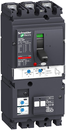Schneider Electric LV431902 Автоматический выключатель VigiComPact NSX250B, 25 kA при 415 В пер.тока, расцепитель TM-D 160 A, с блоком Vigi MH, 3П3Т