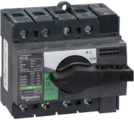 Schneider Electric 28905 ВЫКЛЮЧАТЕЛЬ-РАЗЪЕДИНИТЕЛЬ INS80 4P