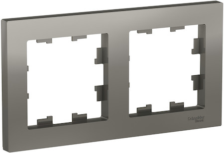 Schneider Electric ATN000902 ATLASDESIGN 2-постовая РАМКА, универсальная, СТАЛЬ