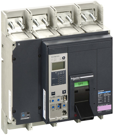 Schneider Electric 33521 Автоматический выключатель ComPact NS1000L, 150 kA при 415 В пер.тока, расцепитель MicroLogic 5.0A, 1000A, стацион.,4П4Т