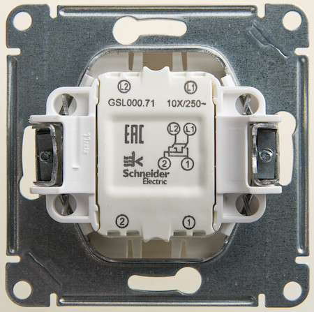 Schneider Electric GSL000671 GLOSSA Перекрестный ПЕРЕКЛЮЧАТЕЛЬ, сх.7, 10АХ, механизм, ПЕРЛАМУТР