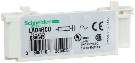 Schneider Electric LAD4RCU RC МОДУЛЬ ОГРАНИЧЕНИЯ КОММУТАЦИОННЫХ ПЕРЕНАПРЯЖЕНИЙ АС 110…240V