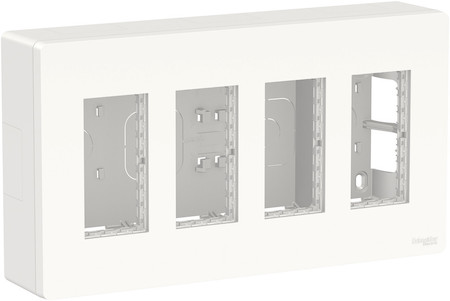 Schneider Electric NU124418 UNICA SYSTEM+ БЛОК открытой установки 4х2 белый