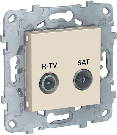 Schneider Electric NU545644 UNICA NEW розетка R-TV/SAT, проходная, бежевый