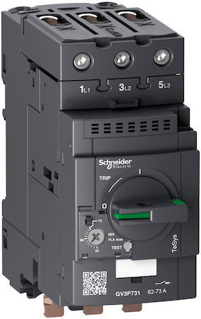 Schneider Electric GV3P731 АВТОМАТИЧЕСКИЙ ВЫКЛЮЧАТЕЛЬ С КОМБИНИРОВАННЫМ РАСЦЕПИТЕЛЕМ 62-73А 1 БЛОК EVERLINK