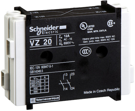 Schneider Electric VZ20 БЛОК С ДВУМЯ ДОПОЛНИТЕЛЬНЫМИ КОНТАКТАМИ НО+НO