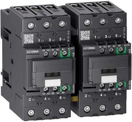 Schneider Electric LC2D80AKUE КОНТАКТОР РЕВЕР.D 3P,80A,НО+НЗ,С УНИВЕРСАЛЬНОЙ КАТУШКОЙ УПРАВЛЕНИЯ 100-250BAC/DC