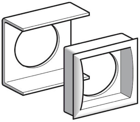 Schneider Electric ZB6YC002 АДАПТОР ДЛЯ МОНТАЖА ЗАПОДЛИЦО ДЛЯ ХВ6, КВАДРАТ.