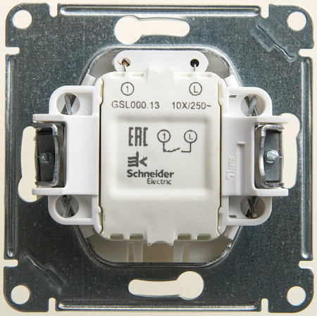 Schneider Electric GSL000613 GLOSSA 1-клавишный ВЫКЛЮЧАТЕЛЬ с подсветкой, сх.1а, 10АХ, механизм, ПЕРЛАМУТР