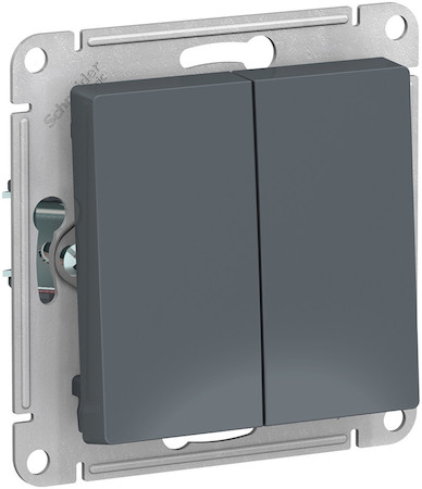 Schneider Electric ATN000751 ATLASDESIGN 2-клавишный ВЫКЛЮЧАТЕЛЬ, сх.5, 10АХ, механизм, ГРИФЕЛЬ